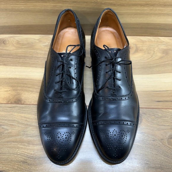 Alden Medallion Cap Toe Mens 11 A/C Black Leather Dress Shoes 909